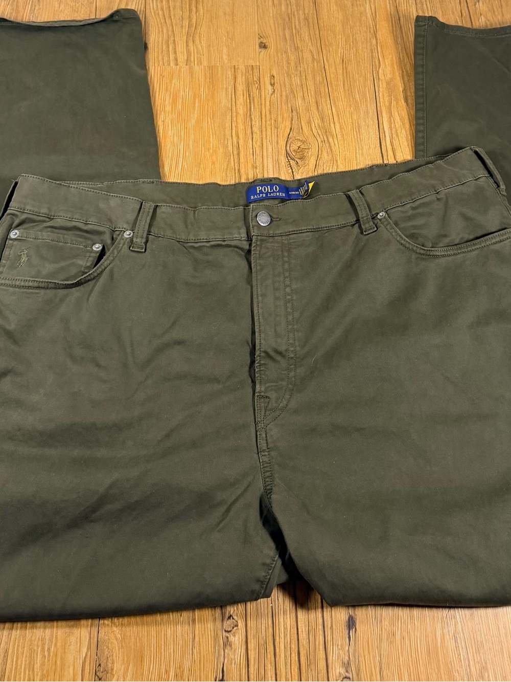 Polo Ralph Lauren Mens Pants 44B/32 Dark Olive Green Straight Leg 5 Pocket